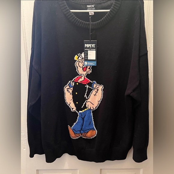 NWT Unique Vintage Heavy Popeye Sweater 2/3x - Picture 1 of 3